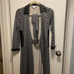 DVF leather wrap dress